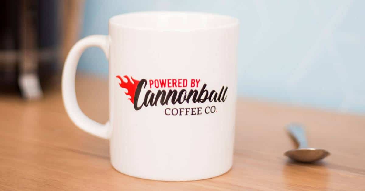 custom branded mug for trade show marketing material