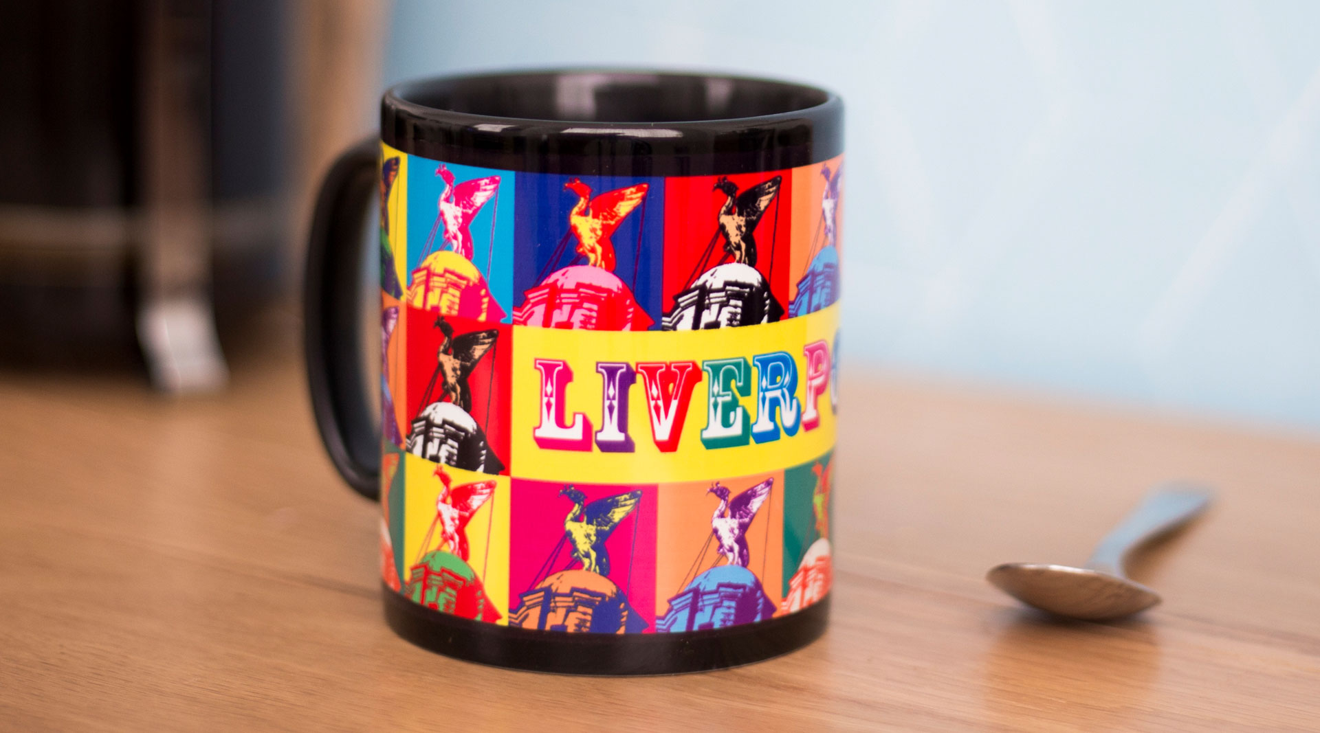 Cambridge dye-sublimation printed promotional mug from Prince William Pottery